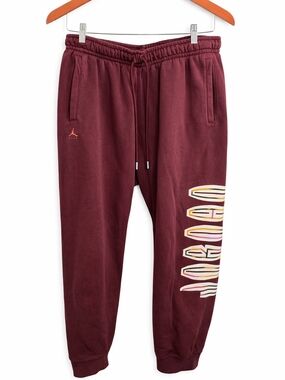 Nike Air Jordan Men’s Sweatpants Burgundy Size Large Jumpman Logo Joggers